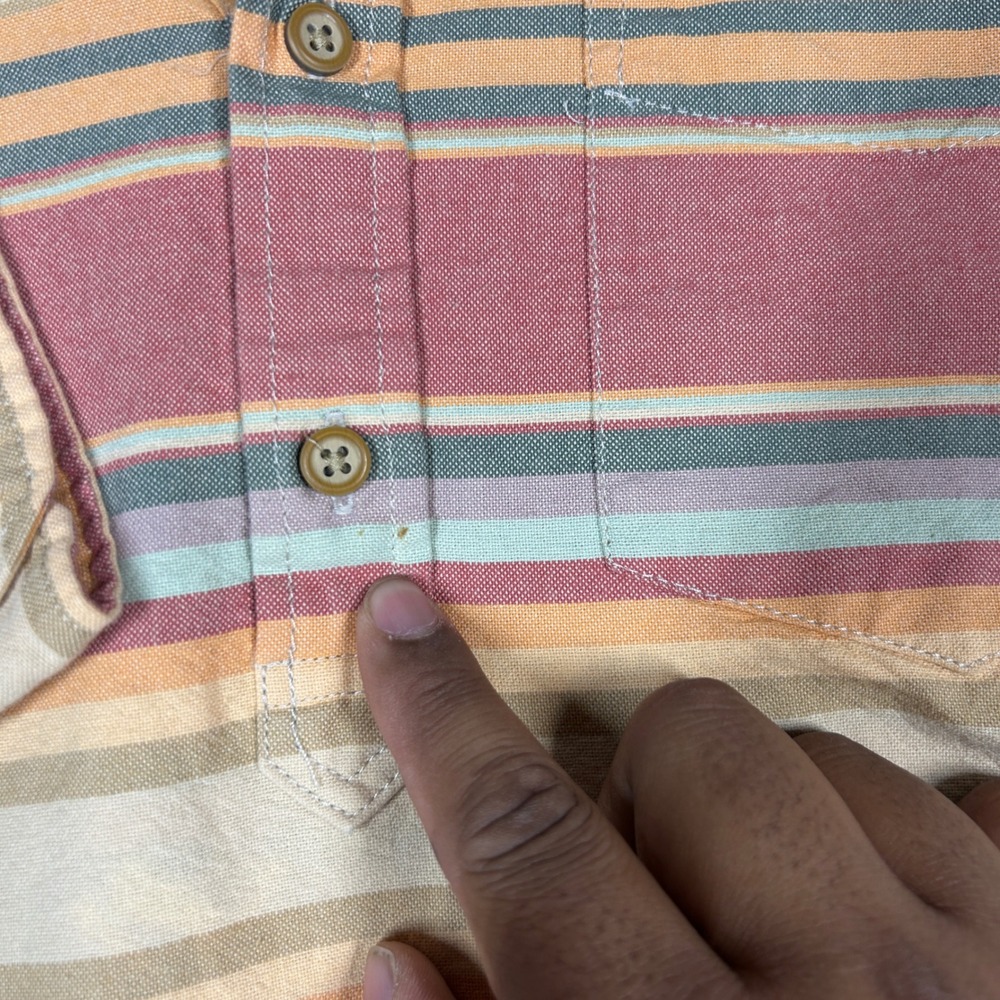 American‎ Eagle Outfitters Shirt Men's L Striped Long Sleeve Button Up Henely - Picture 7 of 8